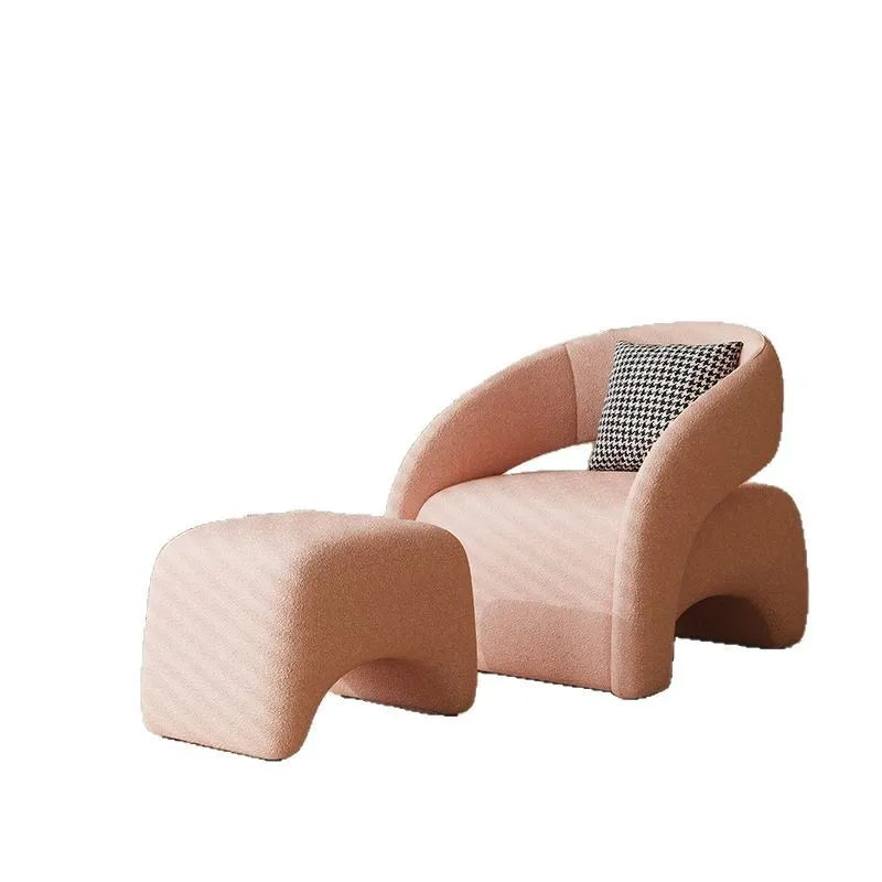 French cream style single sofa chair Nordic small apartment living room lazy sofa