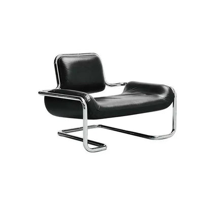 Nordic hardware leather bending chair simple living room balcony back chair