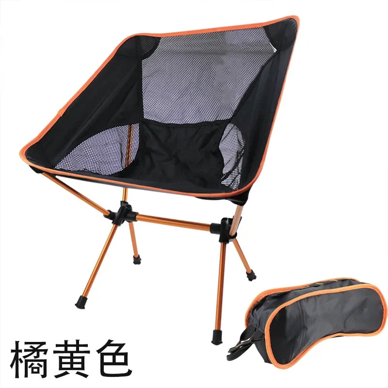 Lightweight Folding Camping Chair,Portable Aluminum Alloy Outdoor Chair with Lazy Backrest,Foldable Design for Fishing,Hiking