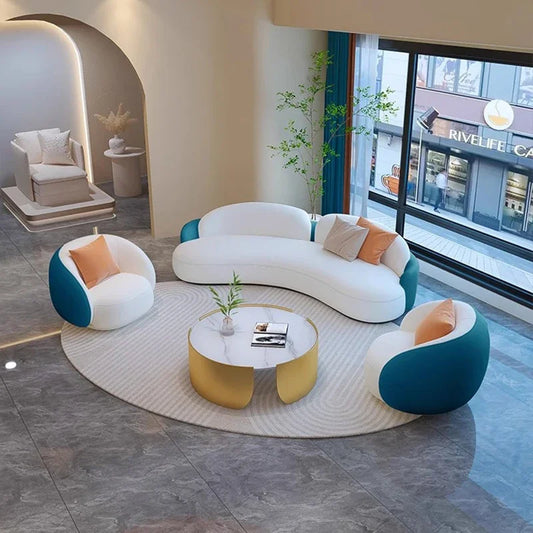 Canapés et Puffs Modernes Nordiques pour Salon, Bureau, Extérieur – Décoration de Pièce Minimaliste – Mobilier de Designer – Suite de Salon