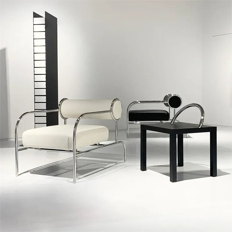 Second-hand Designer Living Room Chair Forhome Modern Soft Backrest Armrest Chairs Minimalist Metal Leisure Chair for Garden G