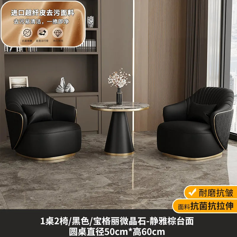 Modern light luxury single sofa chair home balcony negotiation reception table and chair combination designer office area leisur