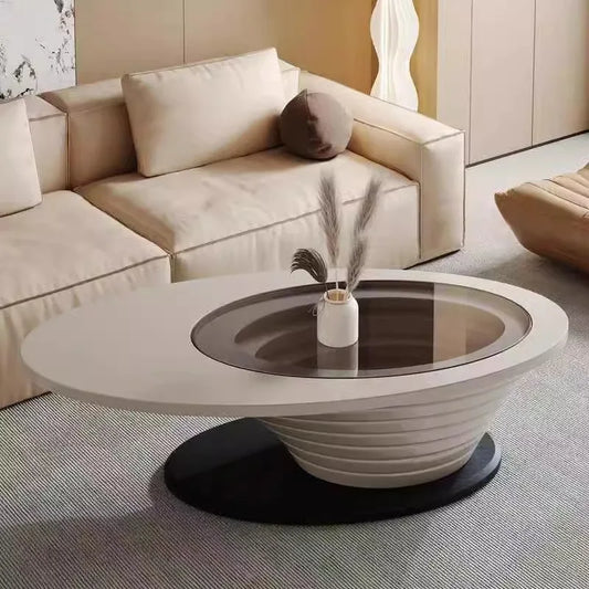 Table basse ovale moderne, Design tendance Unique, Table basse européenne, neutre et minimaliste, meubles de salon
