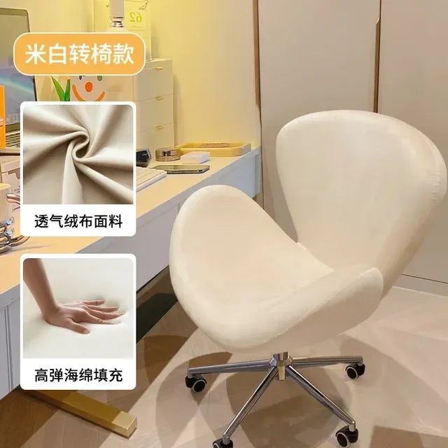 New Computer Chair, Home Bedroom Girls Makeup Chair, Comfortable Sedentary Dressing Table Stool, Sherpa Lift Swivel Chair