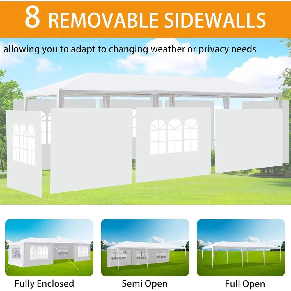 Heavy-Duty Outdoor Party Tent with 8 Removable Sidewalls for Large Backyard Events, Weddings, and BBQs