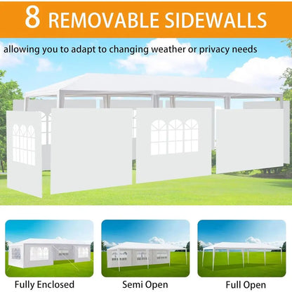 Heavy-Duty Outdoor Party Tent with 8 Removable Sidewalls for Large Backyard Events, Weddings, and BBQs