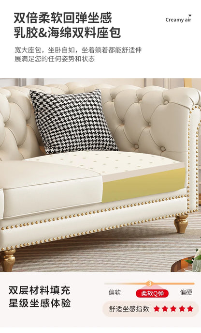 Designer Genuine Leather Sofas Fancy Living Room Lounge Floor Sofa Loveseat Modern Canape Salon De Luxe Apartment Furniture