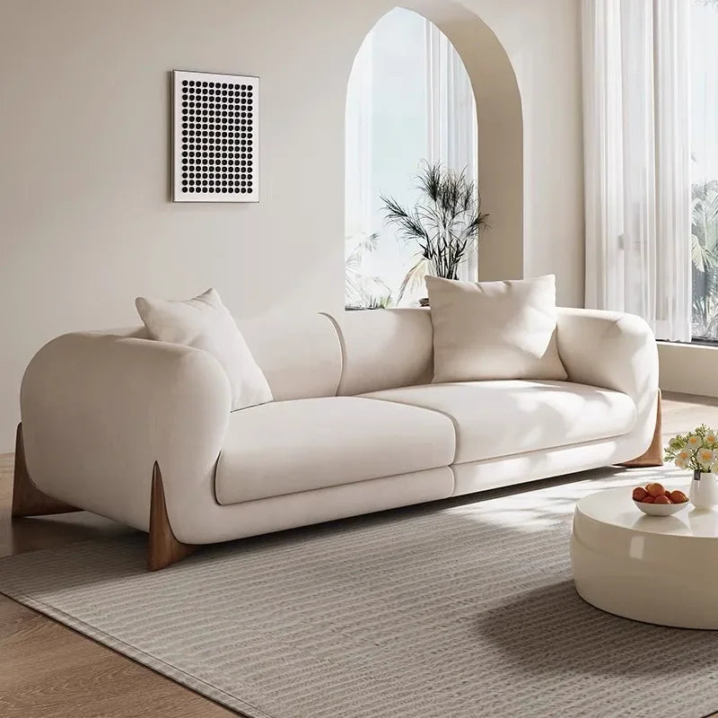 ^Or Nordic Wabi-Sabi Minimalist Living Room Matte Fabric Sofa Multi-Person Free Combination Hotel Lobby Villa Sectional Sofa&*