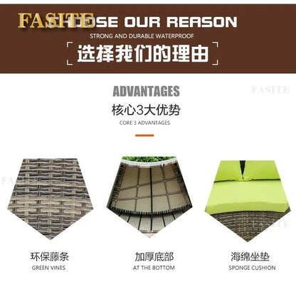 Outdoor circular rattan combination hotel curved living room sofa