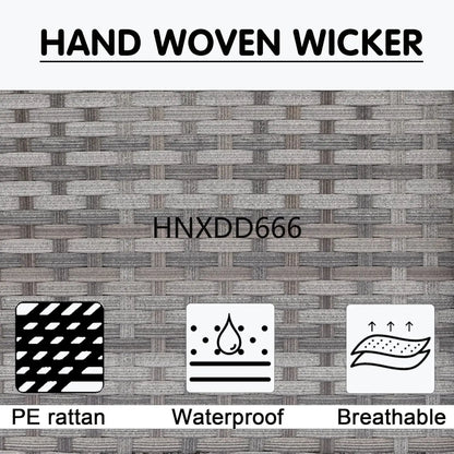 Patio Furniture Sets Outdoor Sectional Sofa with Swivel Rocking Chairs,PE Wicker Conversation Couchfor Backyard Deck Garden