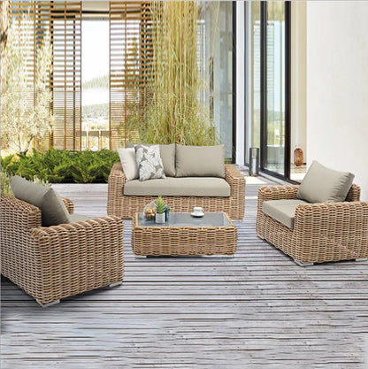 Furniture  new arrival hot sale luxury outdoor Furniture Set for hotel villas Garden park patio balcony wicker rattan sofa set