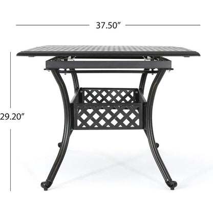 Outdoor Cast Aluminum Expandable Rectangular Dining Table