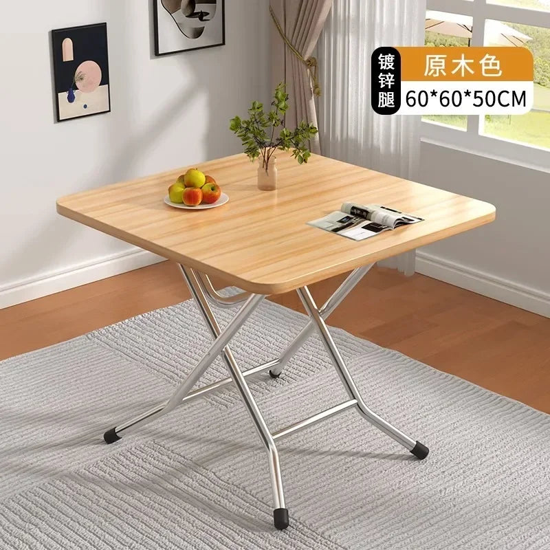 Furniture Folding  Dining Table Home Rental House Simple Small Apartment Dining Round  Foldable Outdoor Stall Small Square Table