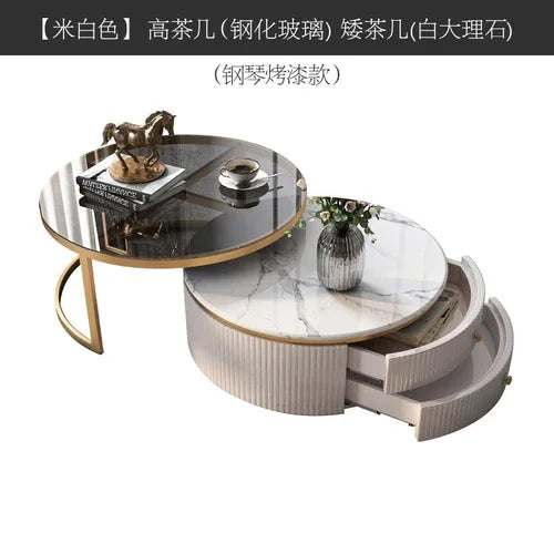 Modern Marble Coffee Tables For Simple Small Apartment Living Room Furniture Sofa Side Household Storage Cabinet End Table Set