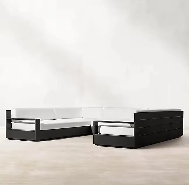 Outdoor Aluminum Sofa Furniture Hotel Garden Terrace Outdoor Leisure Sofa Waterproof Sunscreen Sofa Combination