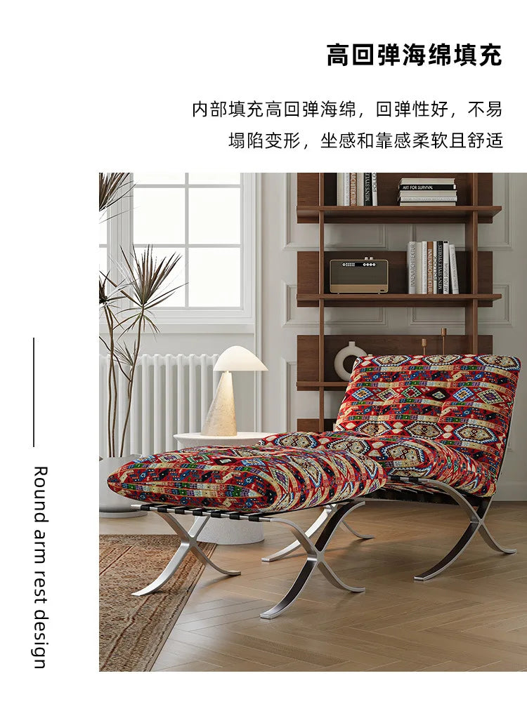 Medieval Barcelona single sofa designer single chair living room balcony leisure chair
