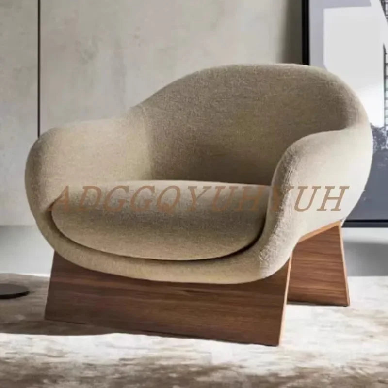 Medieval new single sofa chair designer living room hotel reception solid wood leisure chair