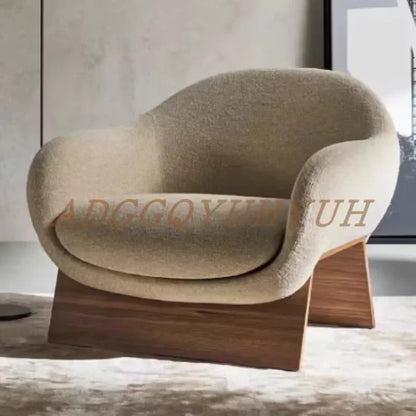 Medieval new single sofa chair designer living room hotel reception solid wood leisure chair