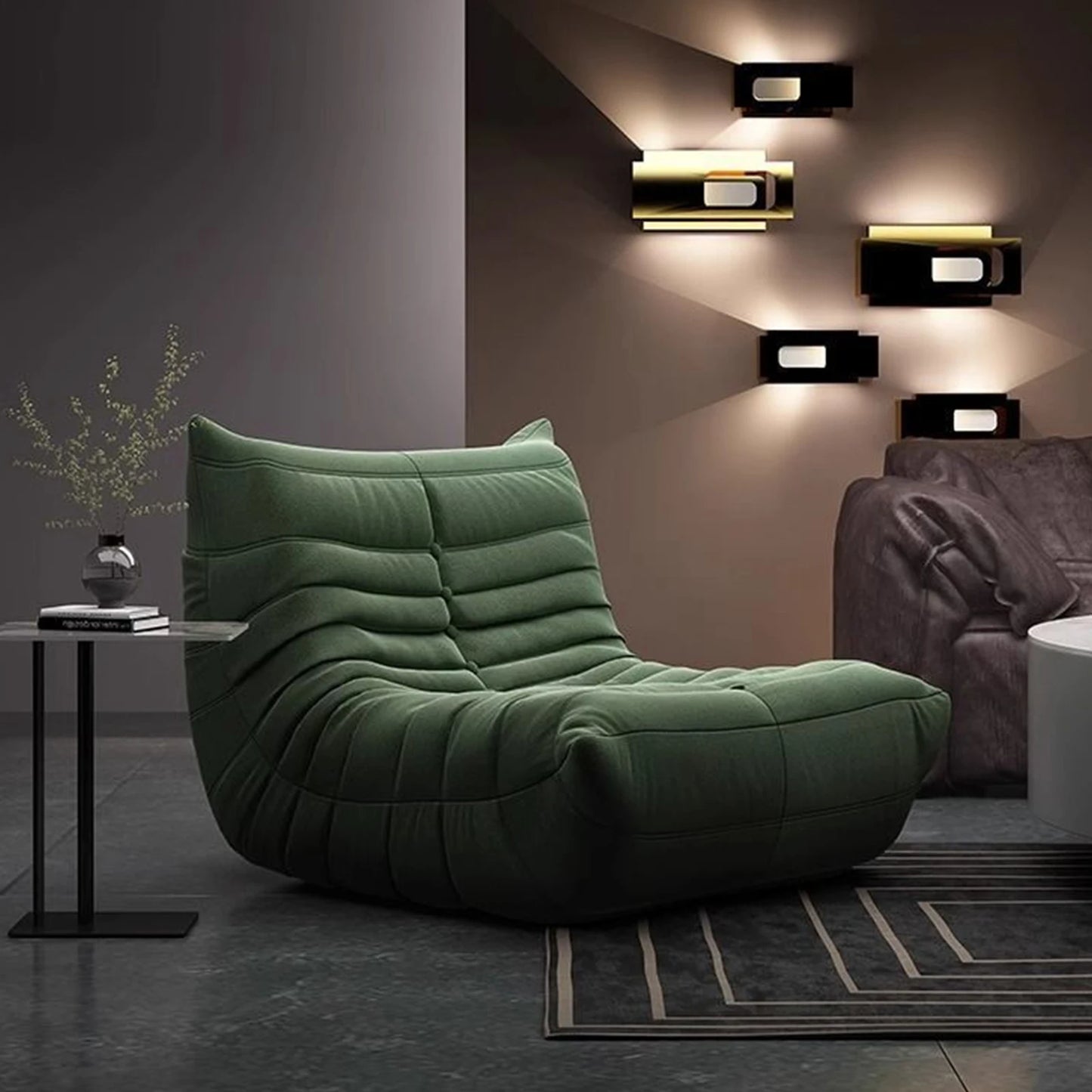 Lazy Floor Couch Caterpillar Sofa Chair Soft Living Room Sofa Recliner Bedroom Balcony Leisure Single Sofa Fireside Chair