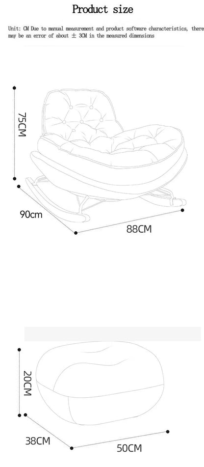 Lazy Sofa Rocking Chair Bedroom Lounge Chair Carefree Adult Living Room Single Balcony Leisure Rocking Chair Recliner Chairs