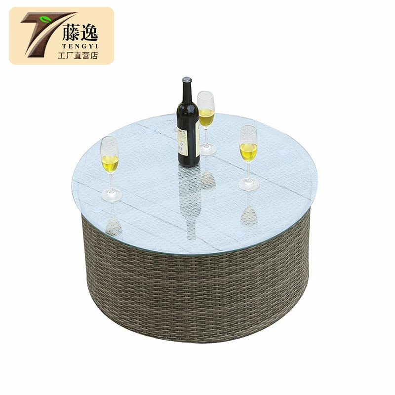 Outdoor round rattan sofa combination curved living room sofa