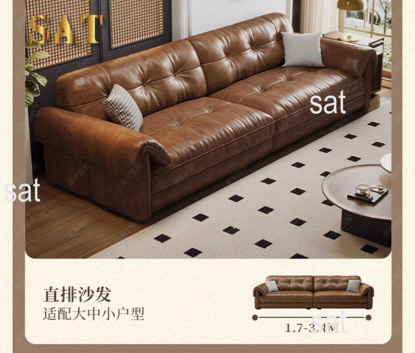 Minimalist Brown Sleep Sofa Faux Leather Designer Loveseat Lazy Sofa Couch Cloud Divano Da Soggiorno Living Room Furniture