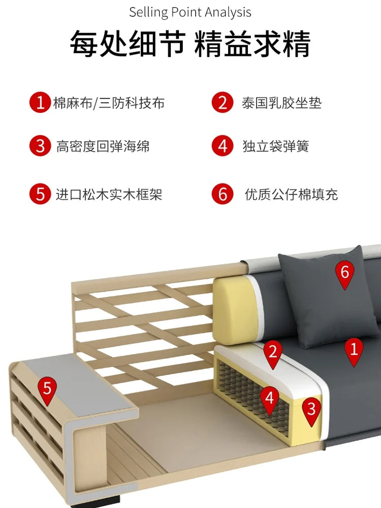 Nordic Living Room Sofas Recliner Minimalist Apartment Straight Sofas Fabric Comfortable Divani Da Soggiorno Home Furniture