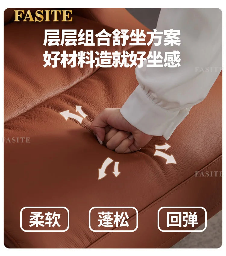 Lunch break can lie down dual-purpose leather office desk chair, light luxury sedentary and comfortable electric massage boss