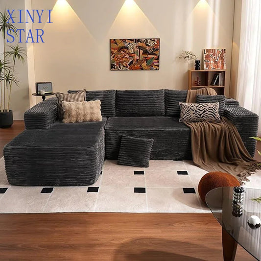 Couch Living Room Corduroy Compressed Sofas