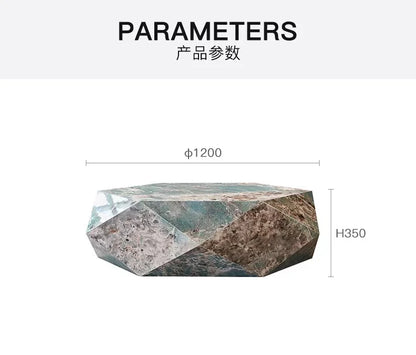 Postmodern tea table simple polygonal tea table Amazon green Italian light luxury rock slab special-shaped coffee table designer