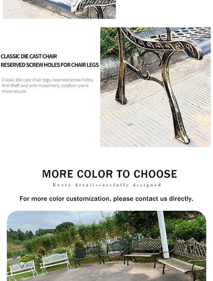 Hot Sales Cast Iron Outdoor Park Street Bench Seat Durable Metal Garden Bench