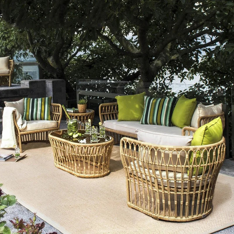 Rattan chairs, sofas, outdoor indoor modular living rooms, rattan balconies, leisure homestays, country houses, courtyards, terr
