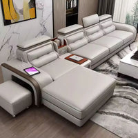 Modern Genuine Leather L Sofa Luxury Genuine Leather Sofa Set Furniture Living Room Couch