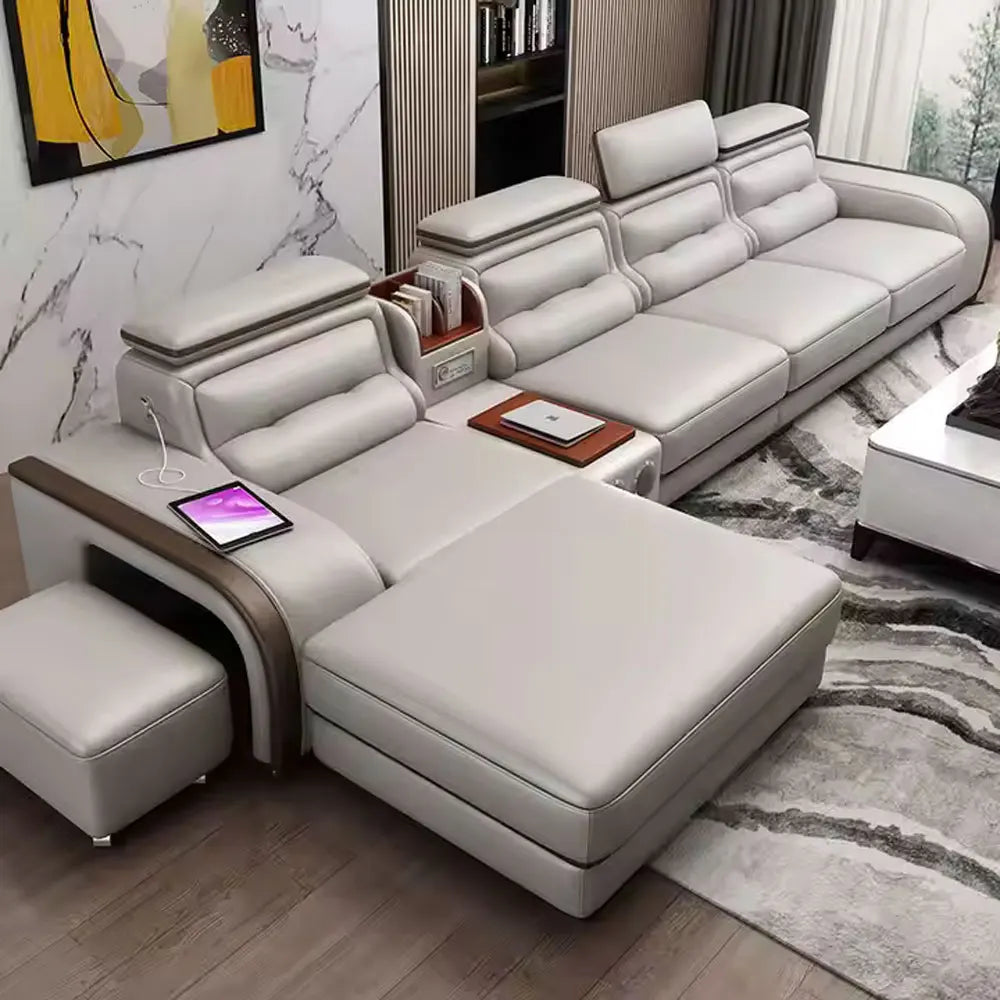 Modern Genuine Leather L Sofa Luxury Genuine Leather Sofa Set Furniture Living Room Couch