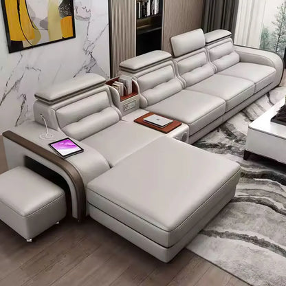 Modern Genuine Leather L Sofa Luxury Genuine Leather Sofa Set Furniture Living Room Couch