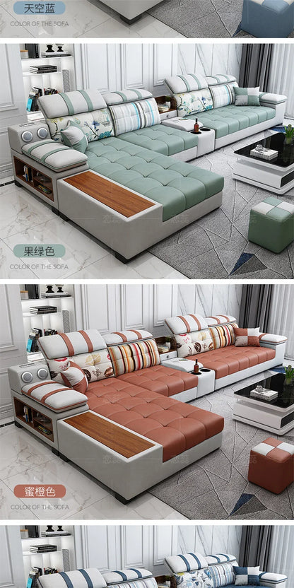 Luxury Technology Cloth Sofa Living Room Furniture Modern Cloakroom Bedroom Sofa Combination Nordic Apartment Sofa Set
