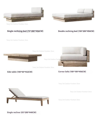 Japanese Style Waterproof and Sunscreen Garden Sofas Simplicity  Designer Modern Garden Sofas Art Outdoor Furniture Divano HBOS