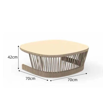 Outdoor rattan sofa combination outdoor open-air waterproof sunscreen rattan tables and chairs villa home leisure garden