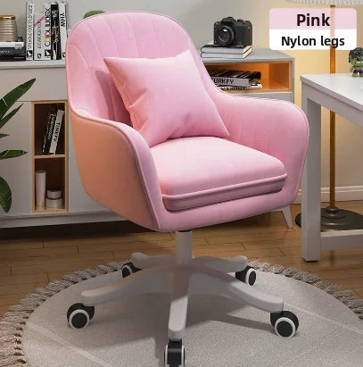 2026 hot sell Rotatable lifting comfortable computer chair, home bedroom flannel dressing chair