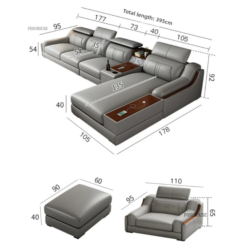 Italian Light Luxury Living Room Sofas Combination Nordic Double Sofas for Living Room Home Furniture Designer Leather Back Sofa