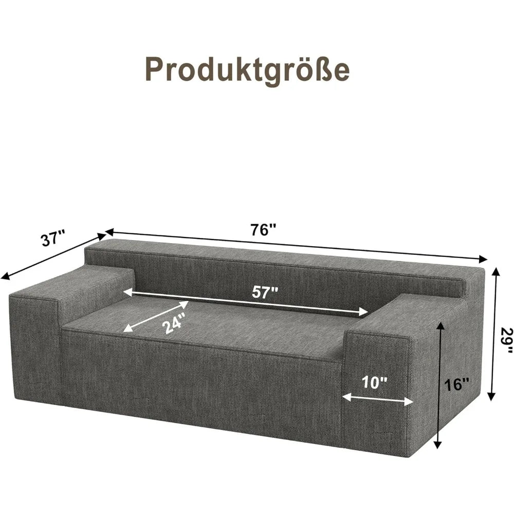 Modular Sectional Sofa, Corduroy Lounge Sofa with Movable Cushions, Modular Couch for  Living Room, Bedroom, Apartment