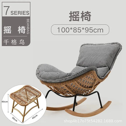 Rocking chair recliner adult sleeping single rattan balcony lazy chair bedroom casual home lazy sofa