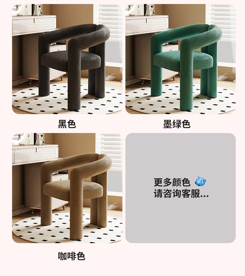 Bedroom Makeup Stool Light Luxury Senior Dresser Chair Home Dining Chair Nail Salon Back Chair