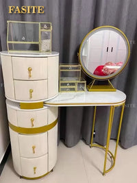 Bedroom Italian Light Luxury Dressing Table Wind Storage Cabinet One Small Apartment Makeup Dresser