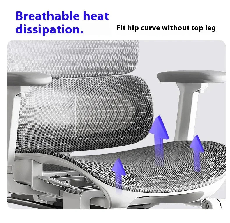 Ergonomic Office Chair with Lumbar Support Adjustable 3D Armrests Recline Tilt Function Mesh Seat for Home Office