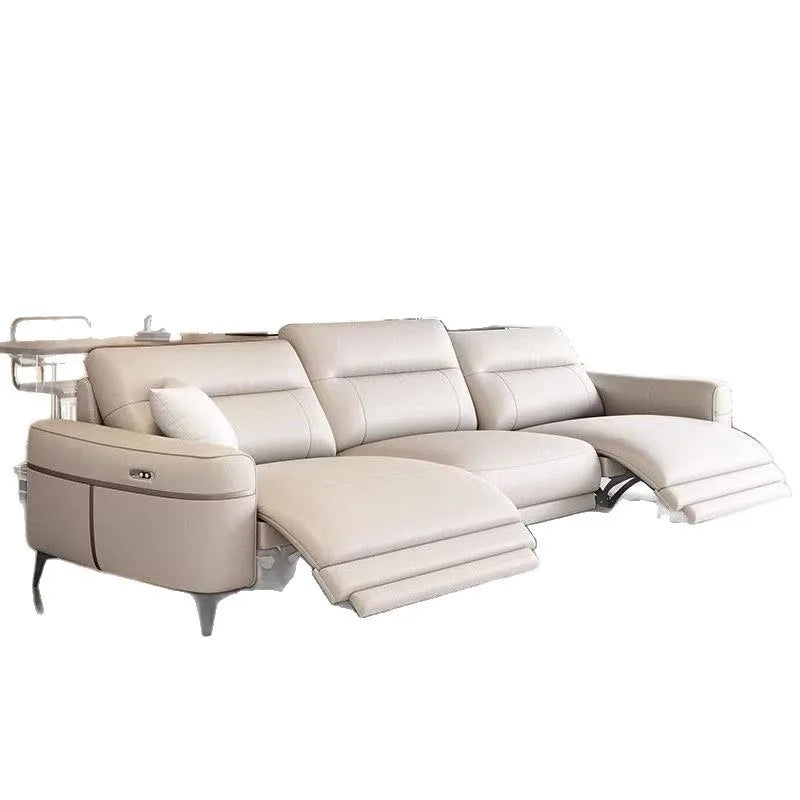Leather electric sofa function: zero wall sofa, living room top layer cowhide size adjustable inline sofa