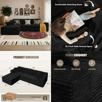 Modern Sectional Couch Sofa with L-Shape Chaise, Deep Seat Modular Living Room Furniture