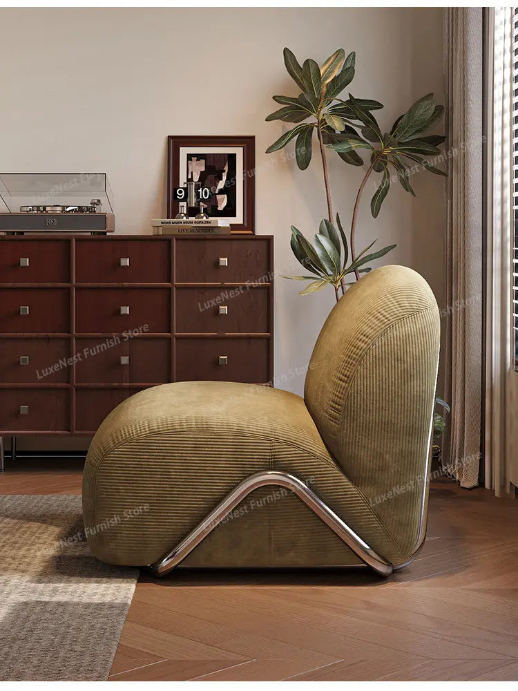Home Modern Flannel Living Room Sofas Couch Single Sofa Bedroom Lazy 1-person Sofa Living Room Furniture Boneless Couch Sofas