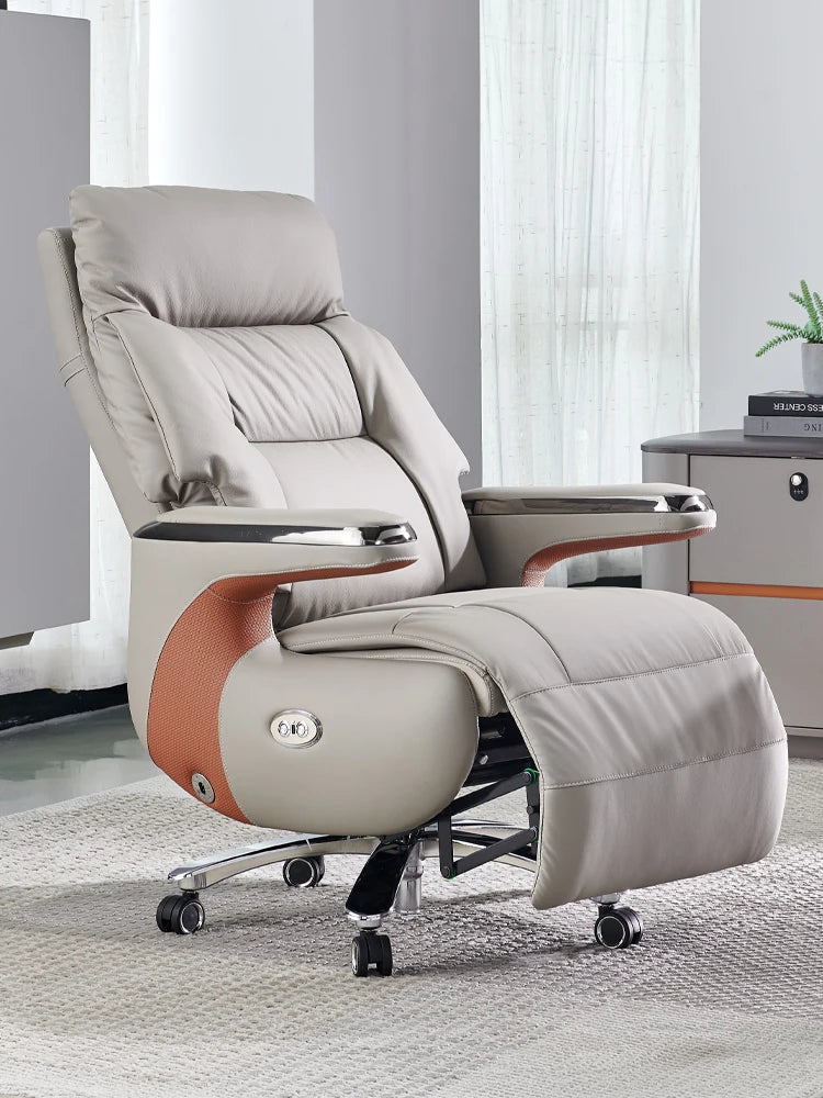 Intelligent massage electric leather boss chair light luxury high sense can lie down nap e-sports office computer chair home