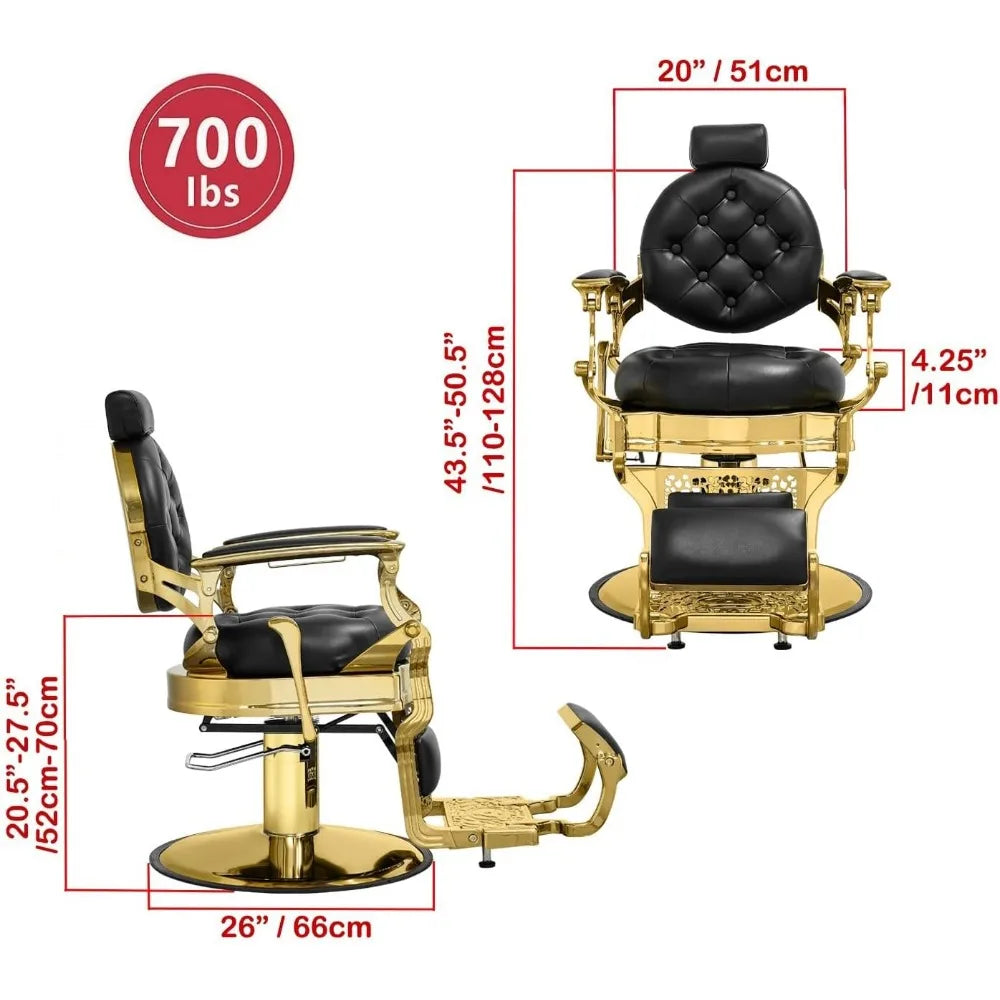 Hair Styling Chair Reclining: Men’s Barber Chairs for Barber Station - Heavy Duty Salon Chair with Footrest for Hair Stylist